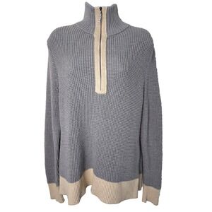 Patagonia Ponderosa Pine 1/4 Zip‎ Sweater Size Medium Mock neck Waffle Knit